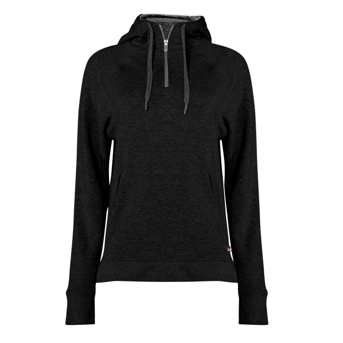 Badger Womens Performance Fit Flex Hood Zip Fleece