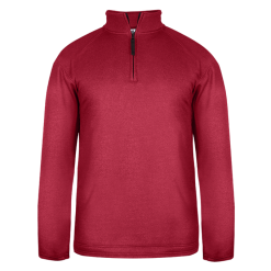Badger Mens Pro Heather Fleece 1/4 Zip Pullover Shirt