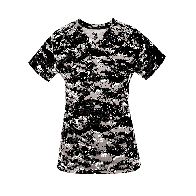 Badger Womens V-Neck Short Sleeve Digital Tee