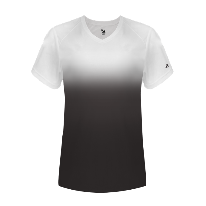 Badger Womens Ombre V-Neck Tee
