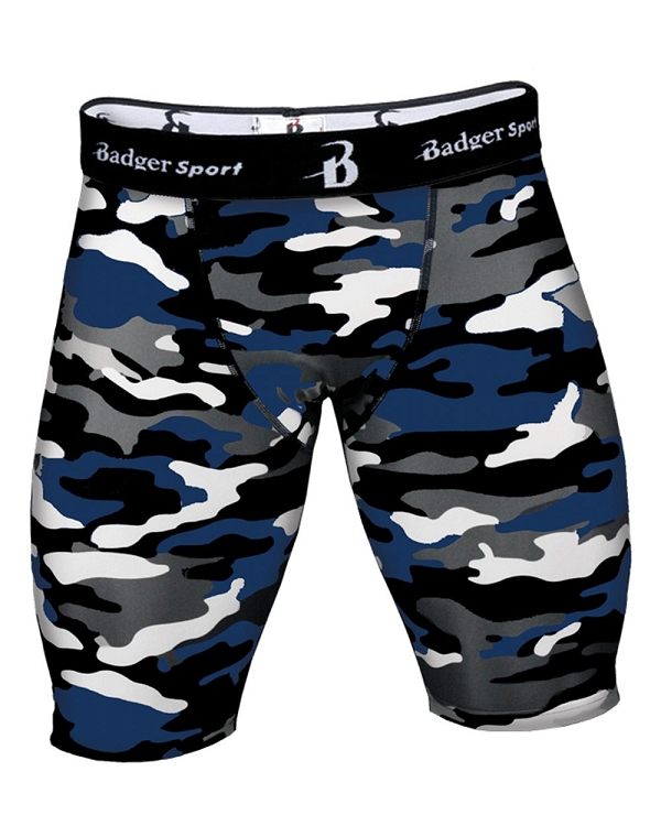 Badger Sport Mens 8" Camo Compression Short