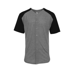 Badger Mens Tri-Blend Full Button Tee
