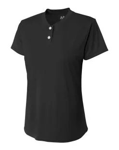 A4 Girls Tek 2 Button Henley Volleyball Top