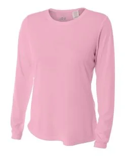 A4 Womens Long Sleeve Performance Crew Volleyball Top