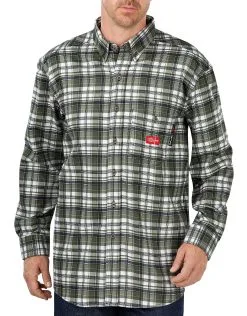 Dickies Mens Flame Resistant Long Sleeve Plaid Shirt
