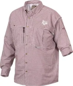 Drake Texas A&M Plaid Wingshooter's Shirt Long Sleeve
