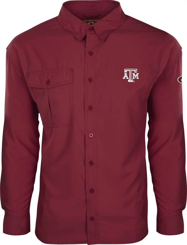 Drake Texas A&M L/S Flyewight Shirt