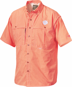 Drake Clemson Plaid Wingshooter's Shirt Short Sleeve