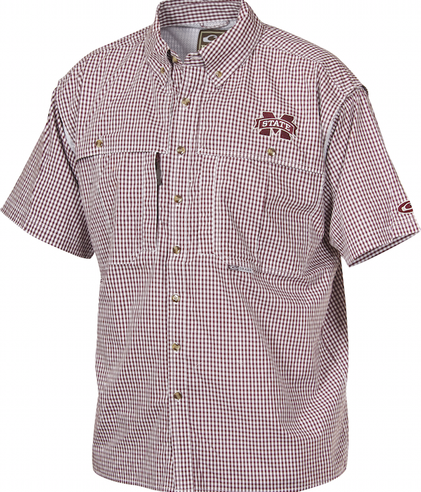 Drake Mississippi State Plaid Wingshooter's Shirt Short Sleeve