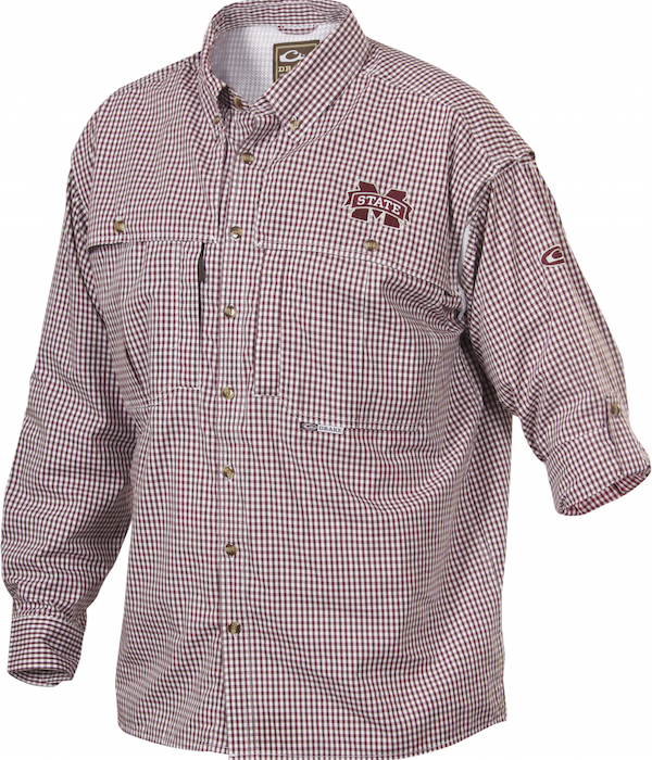 Drake Mississippi State Plaid Wingshooter's Shirt Long Sleeve