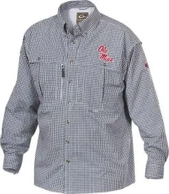 Drake Ole Miss Plaid Wingshooter's Shirt Long Sleeve