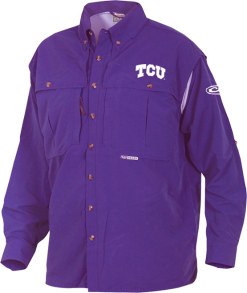 Drake TCU Cotton Wingshooter's Shirt Long Sleeve