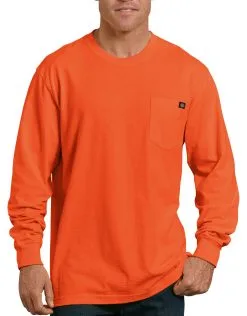Dickies Mens Long Sleeve Heavyweight Neon Crewneck T-Shirt