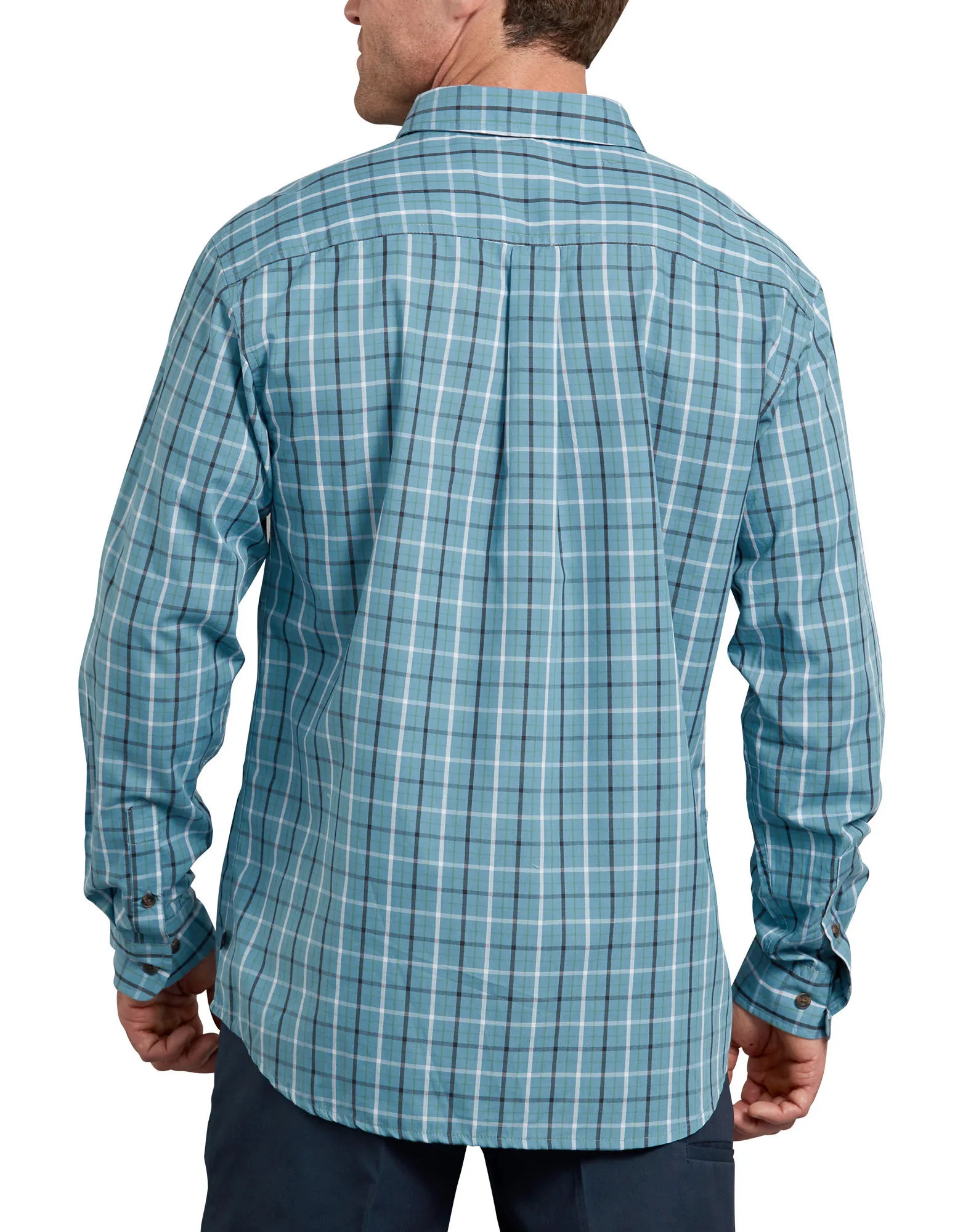 Dickies Mens Relaxed Fit Icon Long Sleeve Rinsed Plaid Shirt - Image 2
