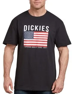 Dickies Mens Relaxed Fit American Flag Graphic T-Shirt