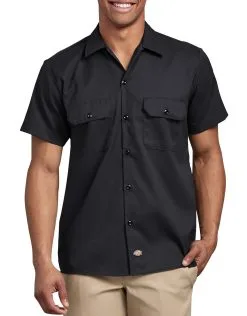 Dickies Mens FLEX Slim Fit Short Sleeve Twill Work Shirt