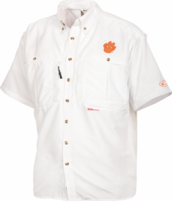 Drake Clemson Cotton Wingshooter's Shirt Short Sleeve