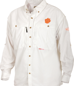 Drake Clemson Cotton Wingshooter's Shirt Long Sleeve